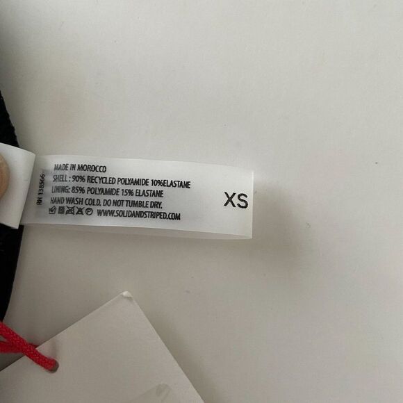 Solid & Striped The Shai Slinky Rib One Piece Swimsuit Blackout Black XS - Picture 7 of 8